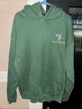 Zach Bryan L Green Pullover Hoodie - Men's Casual Sweatshirt 2023 World Tour